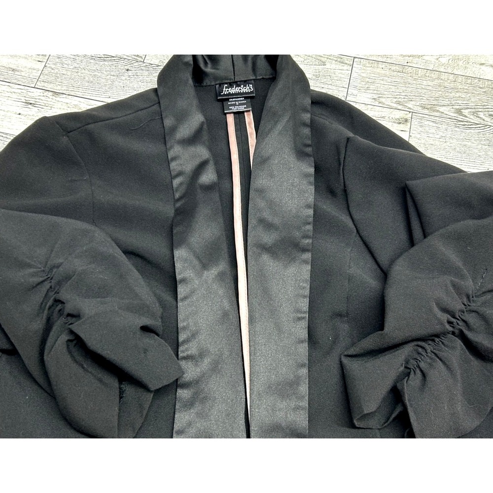 Womens Vintage 1990s Frederick's Of Hollywood Black Fitted Jacket Blazer MEDIUM